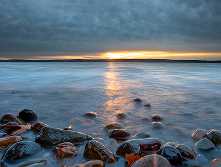 Beautiful water on the rocks